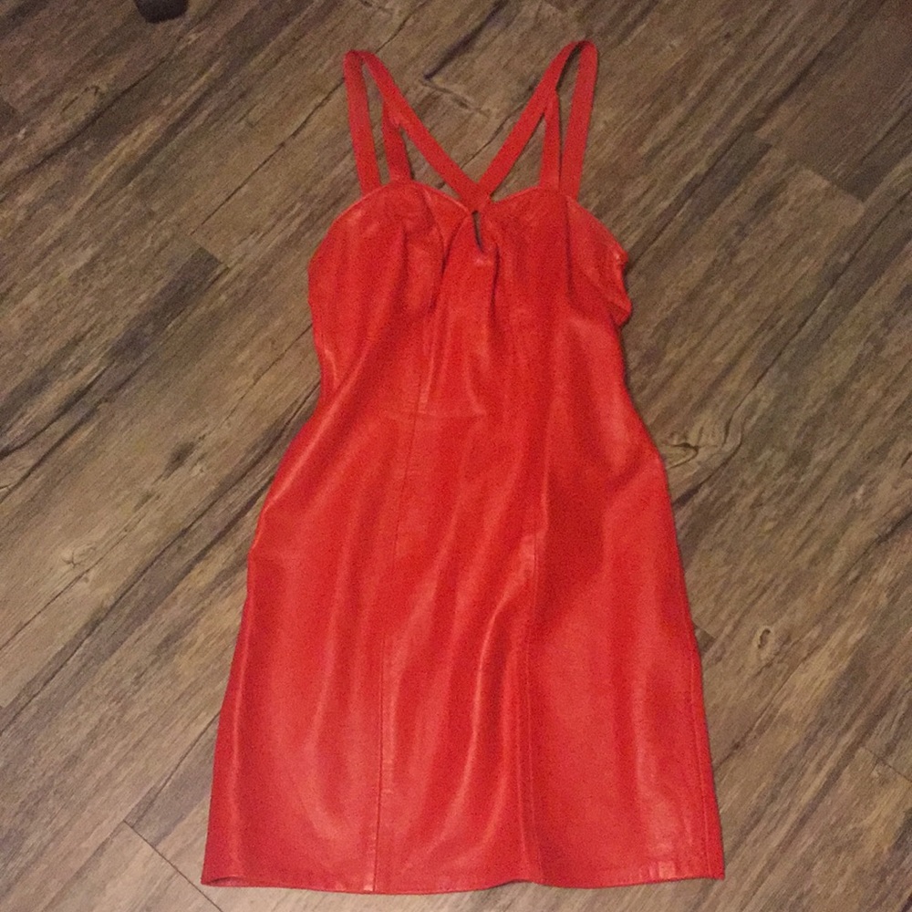 Red Leather Dress